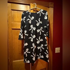Banana Republic Black Dress with White Bow Print